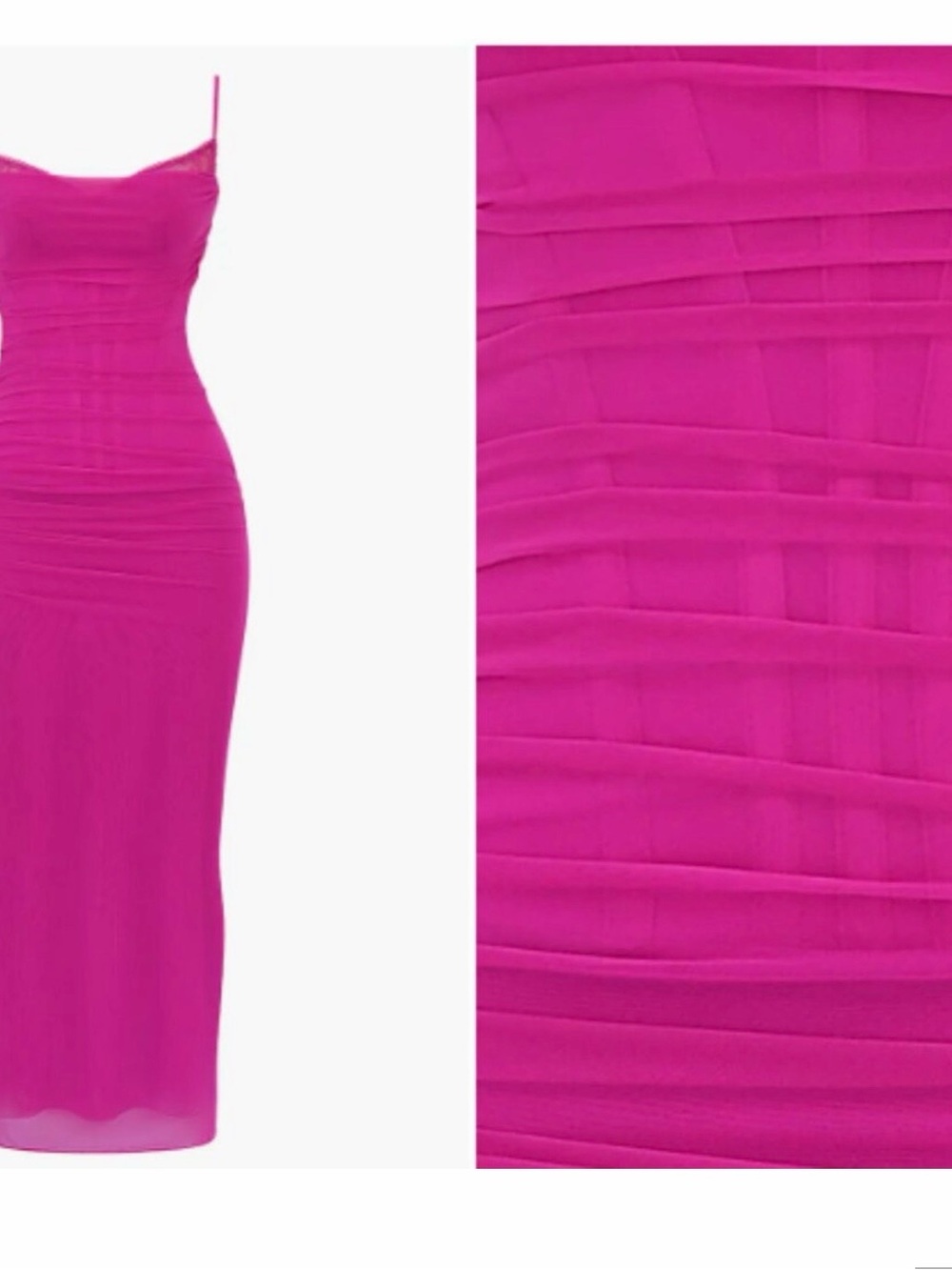 House of CB Fuchsia Pink Lace-Trim Slip Maxi Dress - Picture 3 of 5